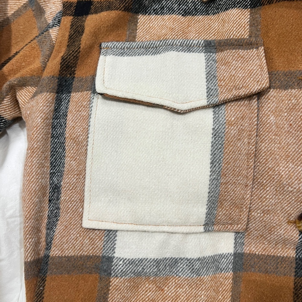 Plaid Button-Up Cropped Jacket - Picture 8 of 9